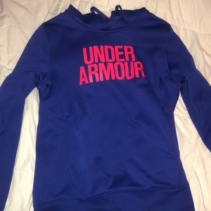 Pink and Blue Under Armor Sweat Shirt